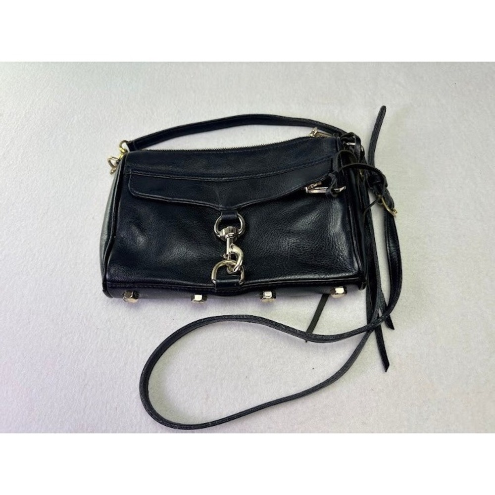 Rebecca Minkoff Mini MAC Crossbody Bag Womens Small Black Leather‎ Gold